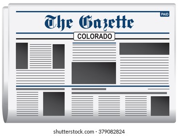 Newspaper The Gazette, Colorado US. Daily news bulletin.