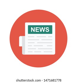 newspaper glyph flat vector icon