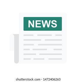 newspaper glyph flat vector icon