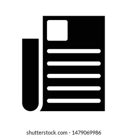 newspaper glyph flat vector icon