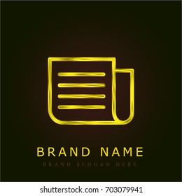 Newspaper golden metallic logo
