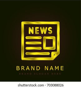 Newspaper golden metallic logo
