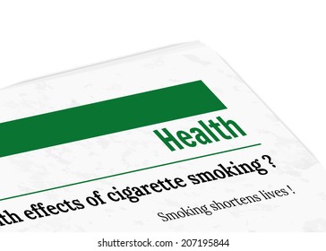newspaper with grunge effect - health, vector