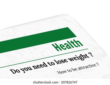 newspaper with grunge effect - health, vector