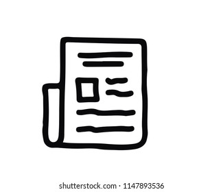 newspaper hand drawn icon , designed for web and app