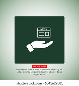 newspaper in the hand icon