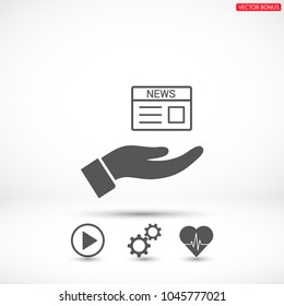 newspaper in the hand icon