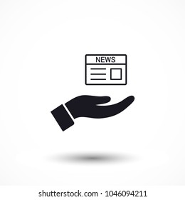 newspaper in the hand icon