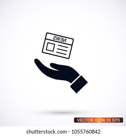 newspaper in the hand icon