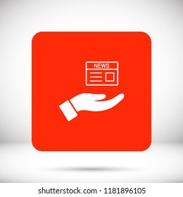 newspaper in the hand icon