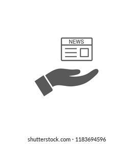 newspaper in the hand icon