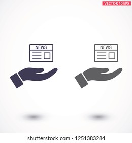 newspaper in the hand icon