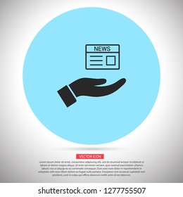 newspaper in the hand icon