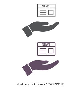 newspaper in the hand icon