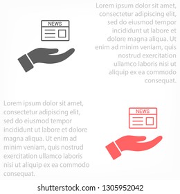 newspaper in the hand icon