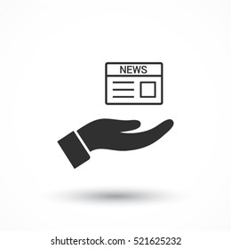 newspaper in the hand icon