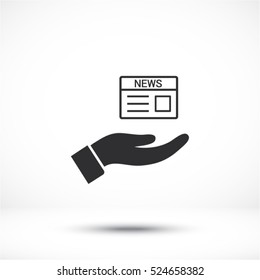 newspaper in the hand icon