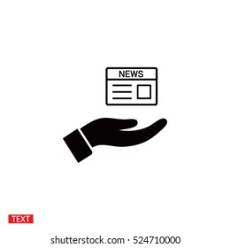 newspaper in the hand icon