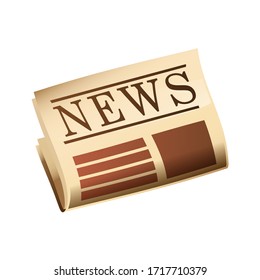 Periódico con diseño de caricaturas aislado de cabecera. Tabloide con la última ilustración vectorial de noticias en estilo plano. Concepto de medios de información y prensa