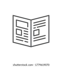 Newspaper headline vector icon symbol isolated on white background