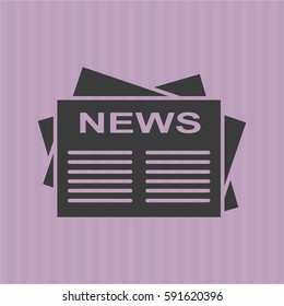Newspaper high quality icon in black color
