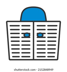 Newspaper Hole Icon. Editable Bold Outline With Color Fill Design. Vector Illustration.