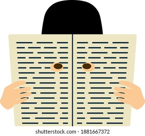 Newspaper Hole Icon. Flat Color Design. Vector Illustration.
