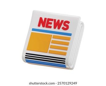 Newspaper icon 3d render concept of press publication paper icon vector illustration