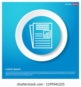 Newspaper Icon Abstract Blue Web Sticker Button - Free vector icon