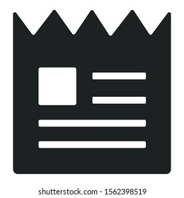 Newspaper  icon. Article vector graphics.