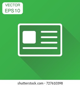 Newspaper icon. Business concept news symbol pictogram. Vector illustration on green background with long shadow.