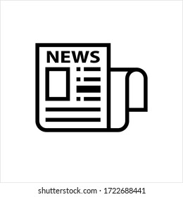 Newspaper Icon, Current Events, Information, Politics, Business, Sports News Periodical Publication Vector Art Illustration