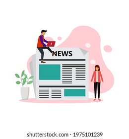 newspaper icon daily routine object illustration vector graphic