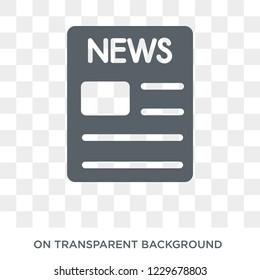 Newspaper icon. Newspaper design concept from Communication collection. Simple element vector illustration on transparent background.
