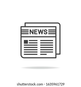 Newspaper icon design isolated on white background. Vector illustration