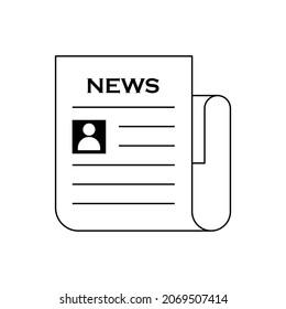 Newspaper icon design isolated on white background