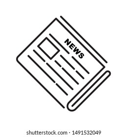 Newspaper icon design. Newspaper icon in line style design. Vector illustration.