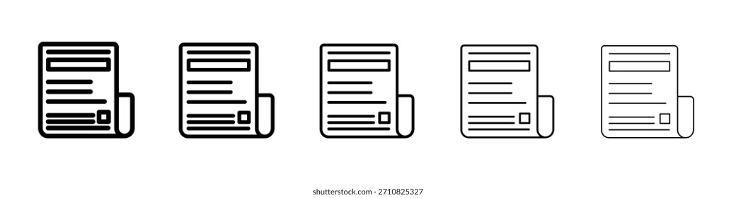 Ícone de jornal design, logo, app, UI. Ilustração vetorial, EPS