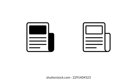 Diseño de icono de periódico con ilustración de fondo blanco
