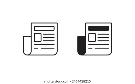 Newspaper icon design with white background stock illustration