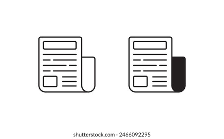 Newspaper icon design with white background stock illustration