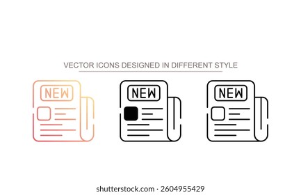 Newspaper icon design with white background stock illustration