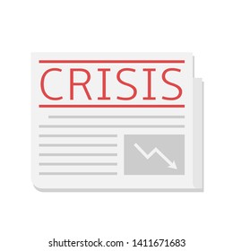 Newspaper icon. Economic Crisis concept, Vector illustration