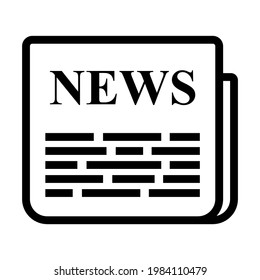 Newspaper Icon. Editable Bold Outline Design. Vector Illustration.