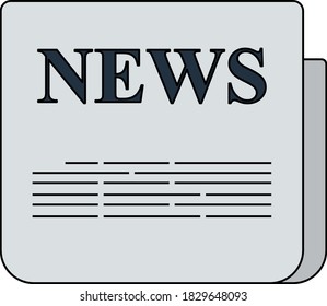 Newspaper Icon. Editable Outline With Color Fill Design. Vector Illustration.