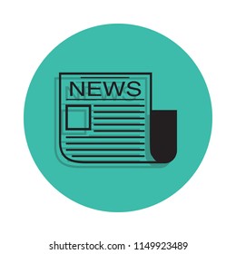 newspaper icon. Element of printing house for mobile concept and web apps icon. Thin line icon with shadow in badge for website design and development, app development