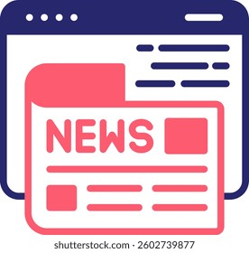 Newspaper Icon Fill Vector Illustration