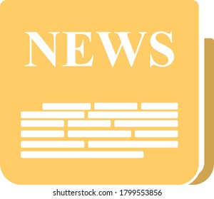 Newspaper Icon. Flat Color Design. Vector Illustration.