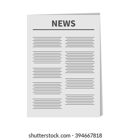 Newspaper icon Flat design Isolated White background Vector illustration