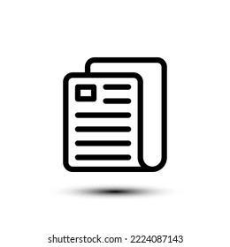 Newspaper icon. flat design vector illustration for web and mobile